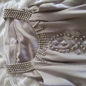 ECI from NY champagne silk type dress